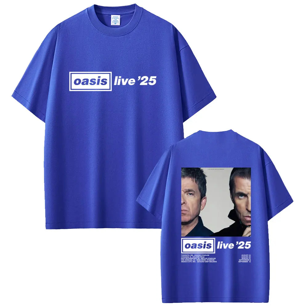 Oasis Live 25 Tour T-shirts Photo Print in the Back Various Colors and Sizes