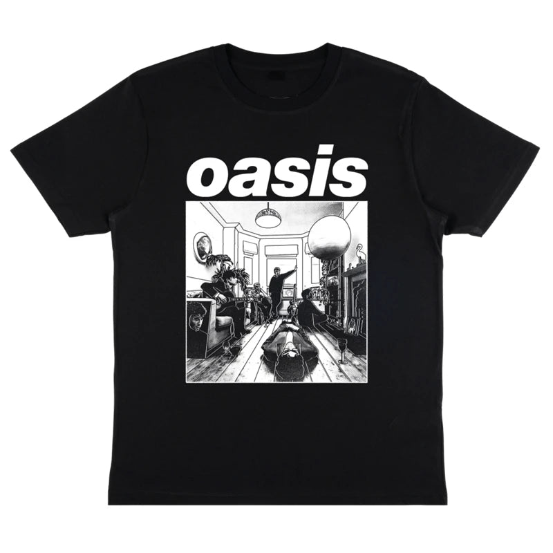 Hip Hop Street T Shirt Oasis Band Women Men Cotton Oversized Tees Oasis Rock Short Sleeve Men's T-shirt High Quality Streetwear