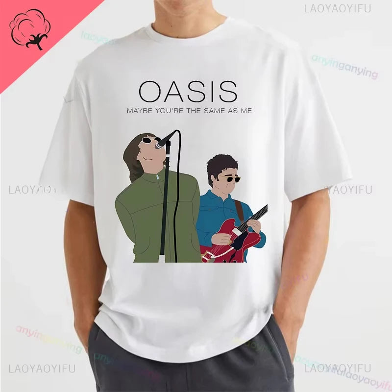 2024 Graphic Printed Shirts-Oasis- Rock Band Customized TShirt Hip Hop Streetwear Harajuku Classic Retro Mens Clothes Womens Top