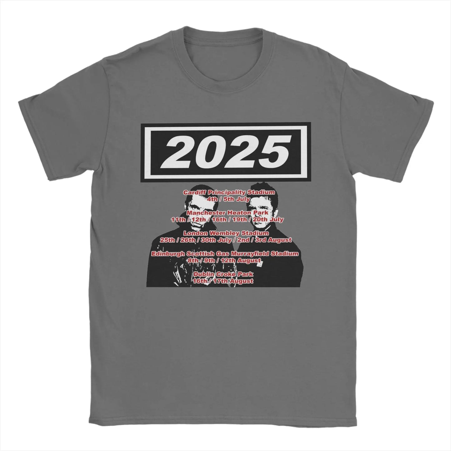 Men Women Graphic Printing O-Oasis Rock Band Tee T Shirt Cotton Live 25 Tour T-shirts Clothes