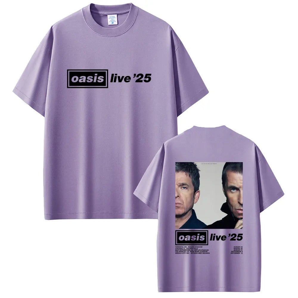 Oasis Live 25 Tour T-shirts Photo Print in the Back Various Colors and Sizes