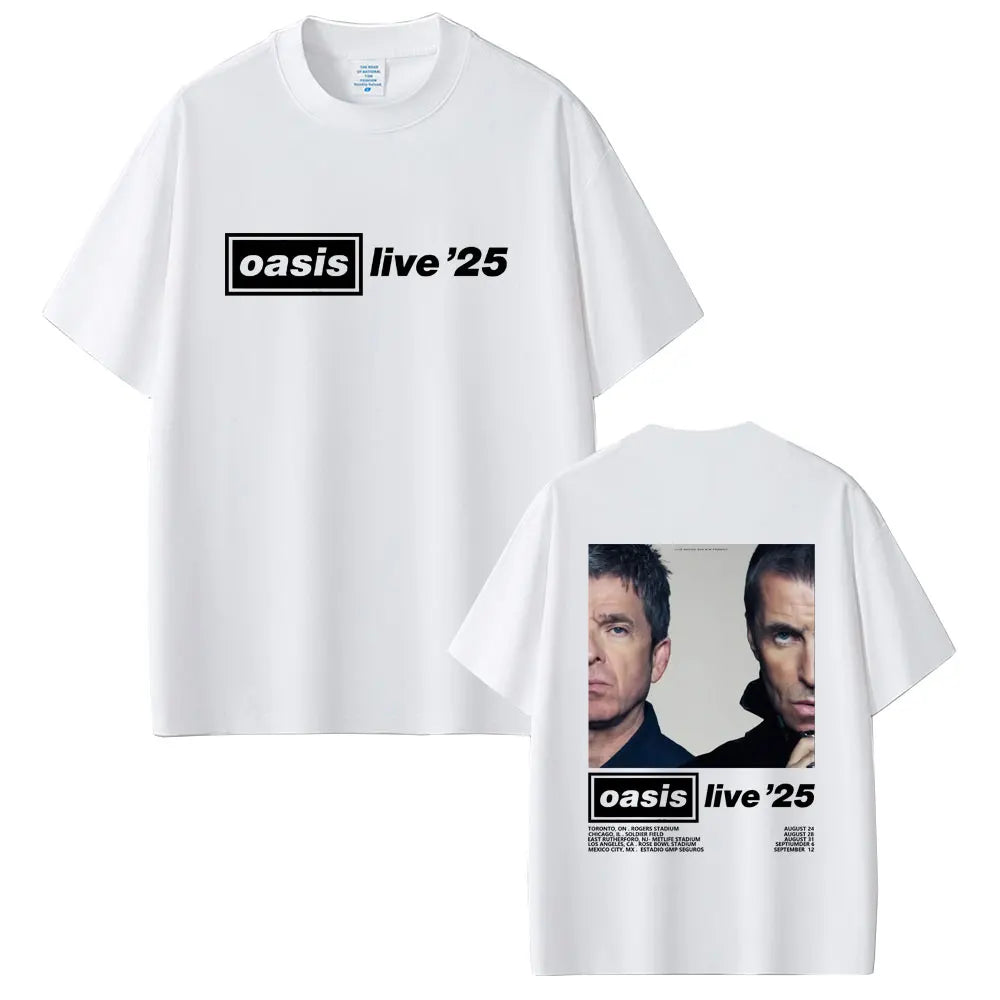 Oasis Live 25 Tour T-shirts Photo Print in the Back Various Colors and Sizes