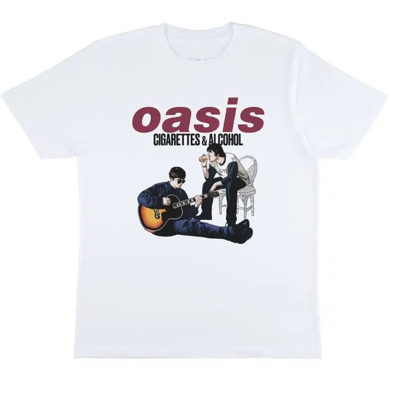 Oasis Oasis Band Summer New European and American Retro Casual Rock Music Trendy Brand Cotton Men's Short Sleeve T-Shirt