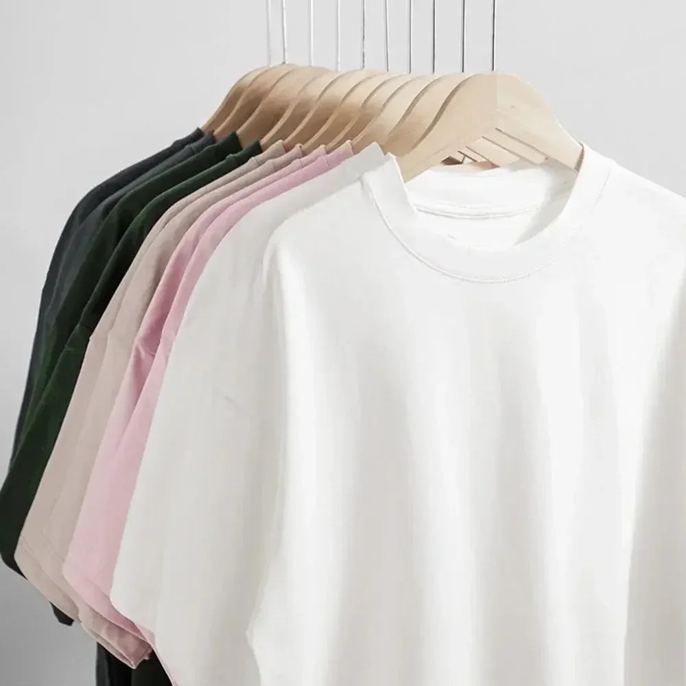 American Fashion Brand Black Short Sleeved T-shirt for Men and Women Loose Cotton Couple T-shirt Student Base Shirt Trendy