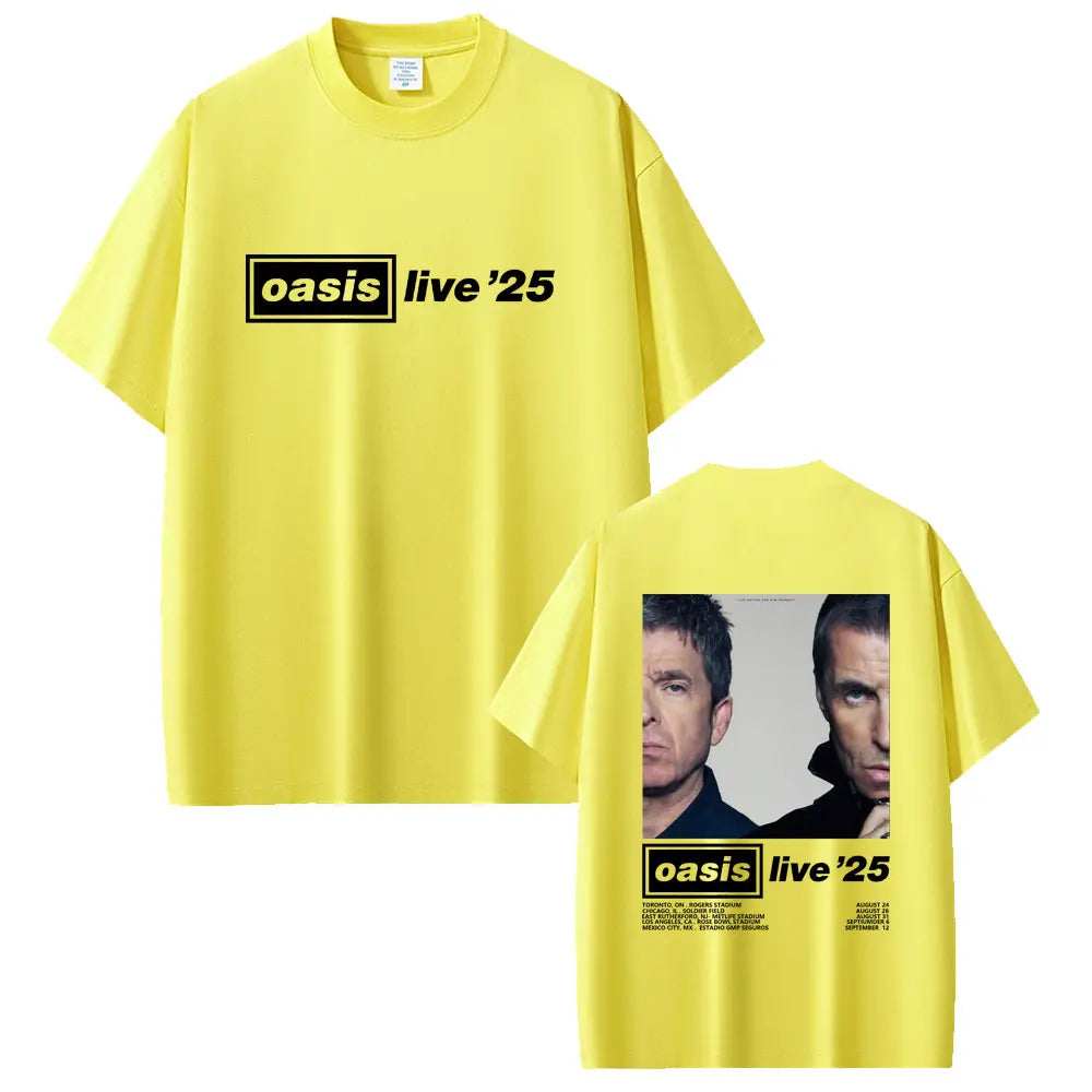 Oasis Live 25 Tour T-shirts Photo Print in the Back Various Colors and Sizes