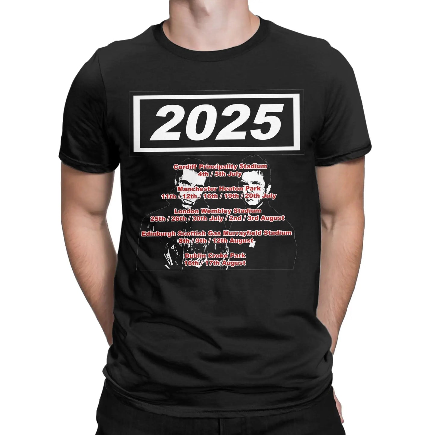 Men Women Graphic Printing O-Oasis Rock Band Tee T Shirt Cotton Live 25 Tour T-shirts Clothes