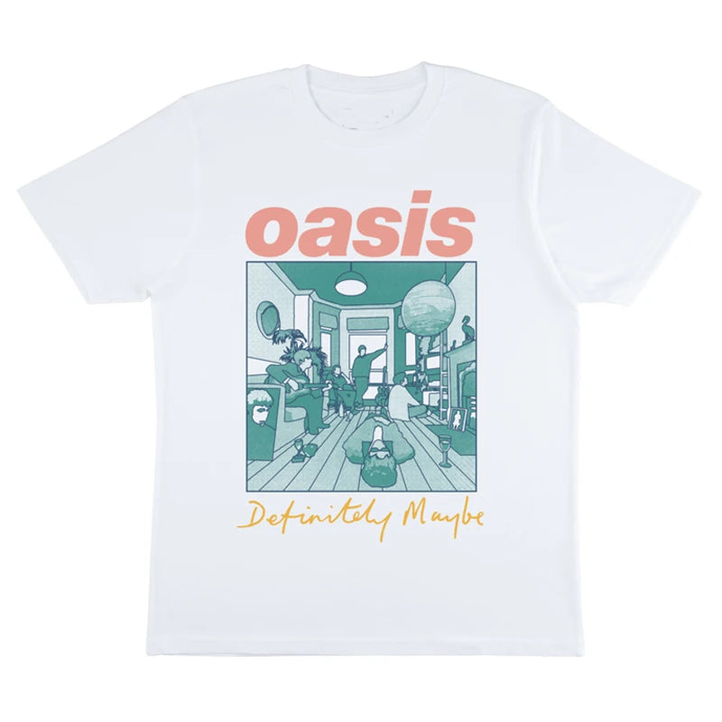 Hip Hop Street T Shirt Oasis Band Women Men Cotton Oversized Tees Oasis Rock Short Sleeve Men's T-shirt High Quality Streetwear