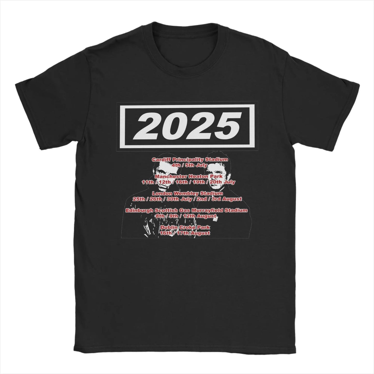 Men Women Graphic Printing O-Oasis Rock Band Tee T Shirt Cotton Live 25 Tour T-shirts Clothes