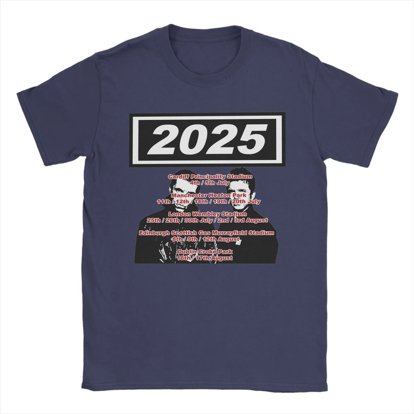 Men Women Graphic Printing O-Oasis Rock Band Tee T Shirt Cotton Live 25 Tour T-shirts Clothes