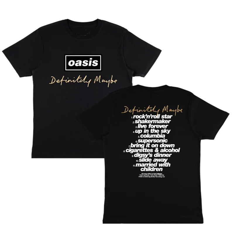 Hip Hop Street T Shirt Oasis Band Women Men Cotton Oversized Tees Oasis Rock Short Sleeve Men's T-shirt High Quality Streetwear