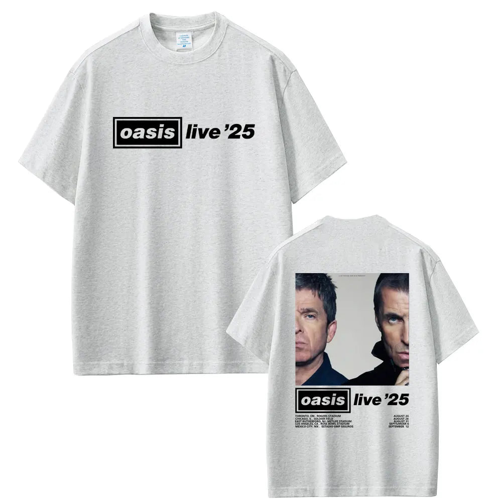 Oasis Live 25 Tour T-shirts Photo Print in the Back Various Colors and Sizes