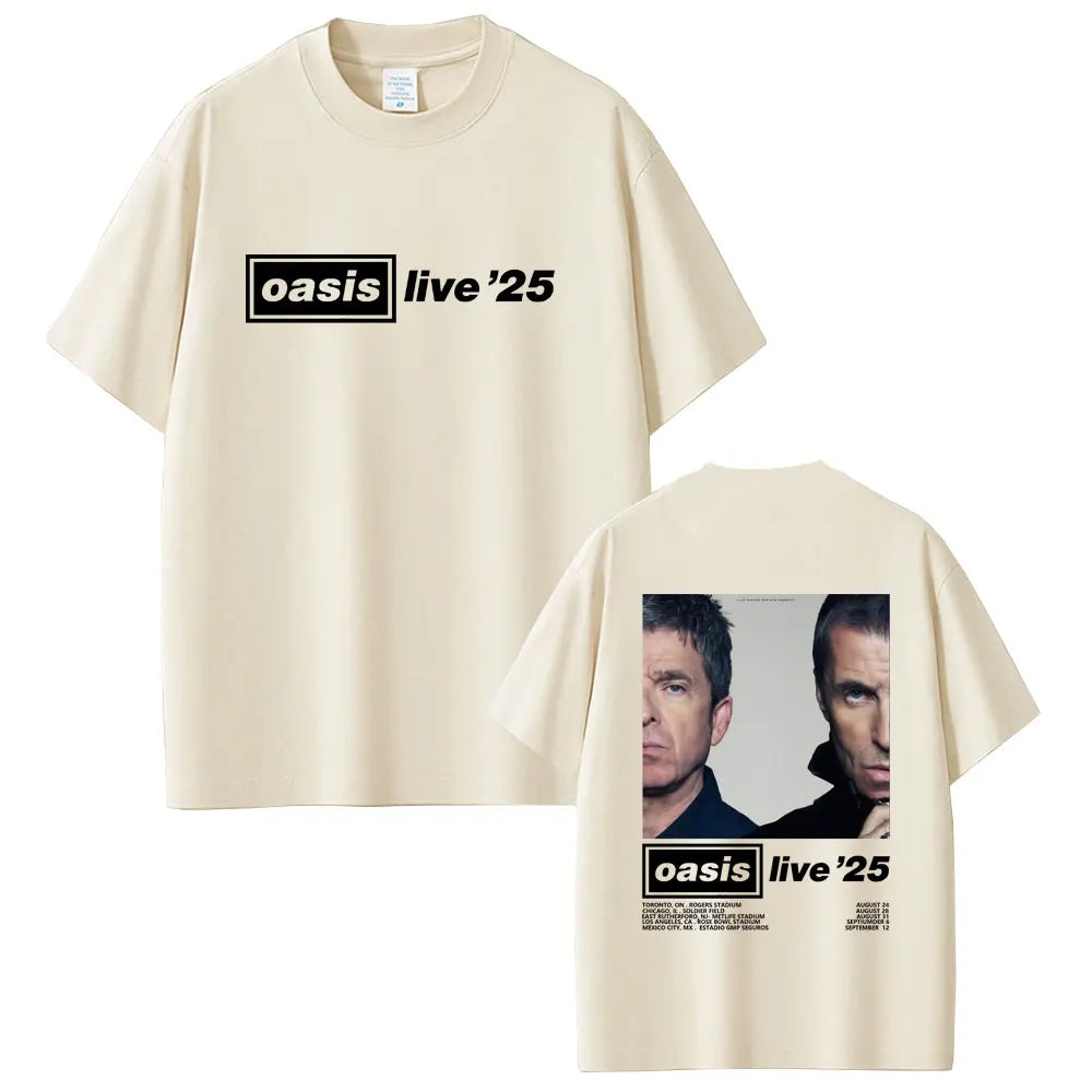 Oasis Live 25 Tour T-shirts Photo Print in the Back Various Colors and Sizes