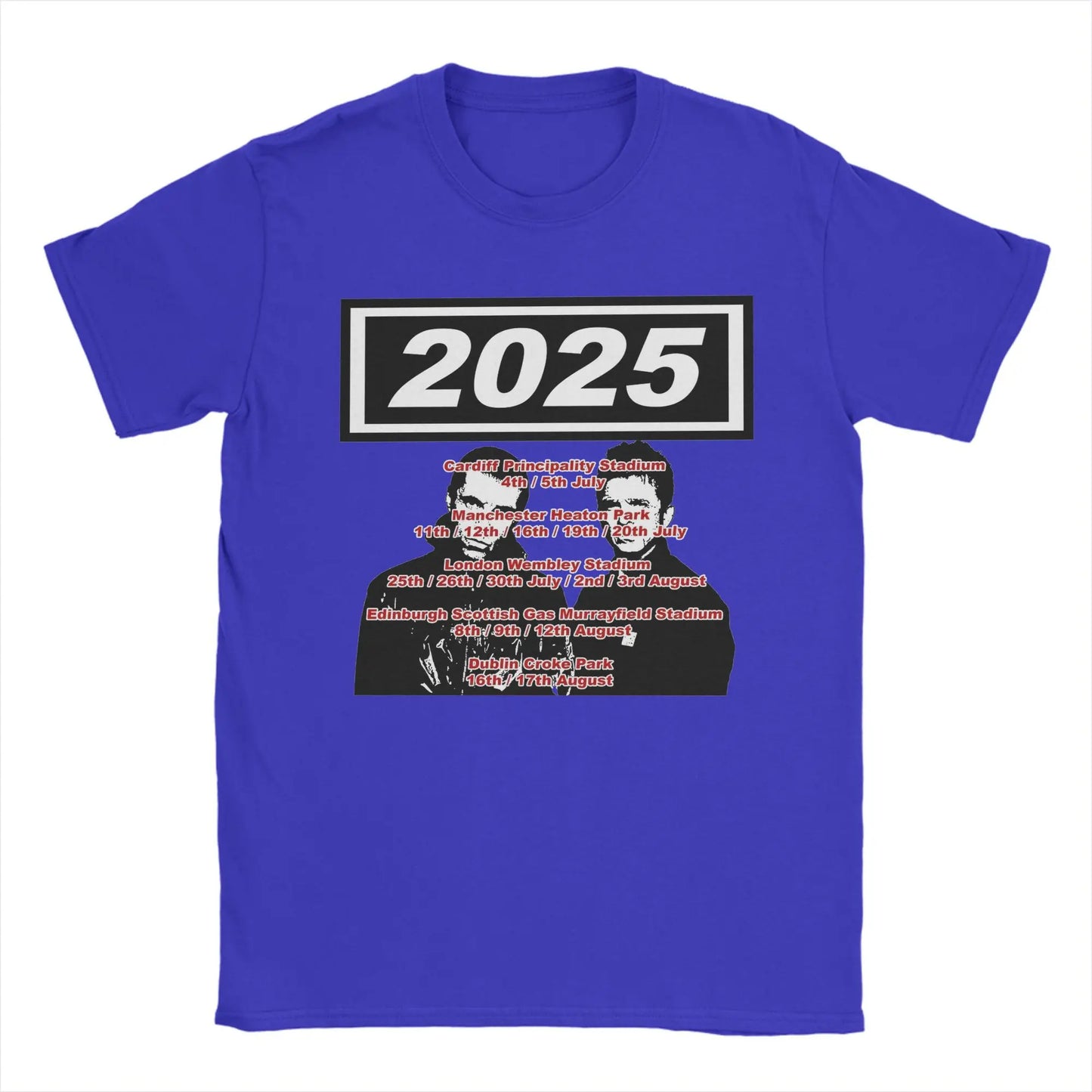 Men Women Graphic Printing O-Oasis Rock Band Tee T Shirt Cotton Live 25 Tour T-shirts Clothes