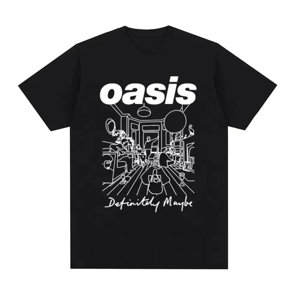 Oasi Band Logo Rock Band Vintage Women Print T-shirt Cotton Men T Shirt New Tee Tshirt Womens Tops women clothing