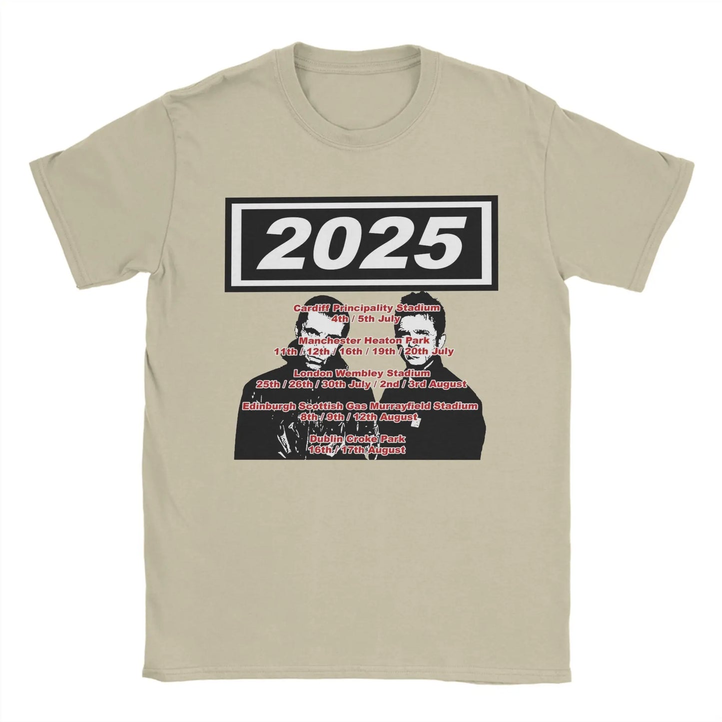 Men Women Graphic Printing O-Oasis Rock Band Tee T Shirt Cotton Live 25 Tour T-shirts Clothes