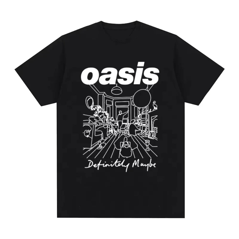 Oasi Band Logo Rock Band Vintage Women Print T-shirt Cotton Men T Shirt New Tee Tshirt Womens Tops women clothing