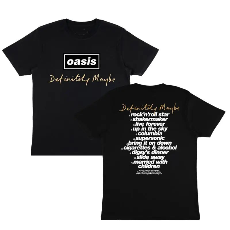 Oasis Oasis Band Summer New European and American Retro Casual Rock Music Trendy Brand Cotton Men's Short Sleeve T-Shirt