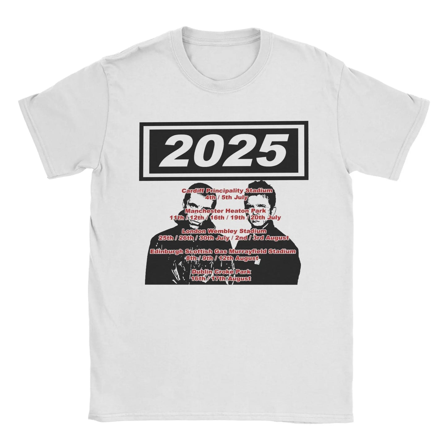 Men Women Graphic Printing O-Oasis Rock Band Tee T Shirt Cotton Live 25 Tour T-shirts Clothes