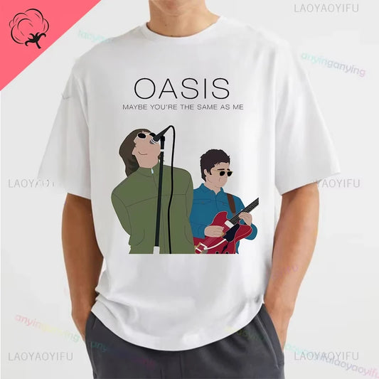 2024 Graphic Printed Shirts-Oasis- Rock Band Customized TShirt Hip Hop Streetwear Harajuku Classic Retro Mens Clothes Womens Top