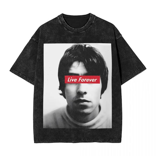 Oasised Definitely Maybe T Shirt Hip Hop Washed Short Sleeve Harajuku T-Shirt Novelty Men Women Top Streetwear Printed Tops Tees