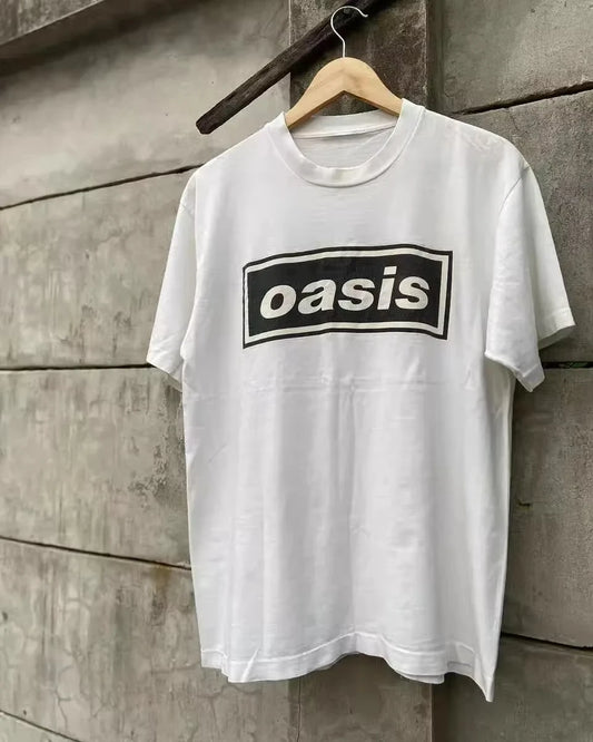 2025 Summer White Black T-Shirts Women's Trendy Oasis Cotton T-Shirt Women Versatile Loose Short Sleeve Tops Tshirts for Women