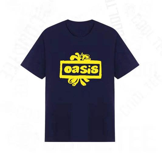2025 Popular New Style  Short-sleeved T-shirt Oasis Rock Band Around Loose with The Same Men and Women Comfortable