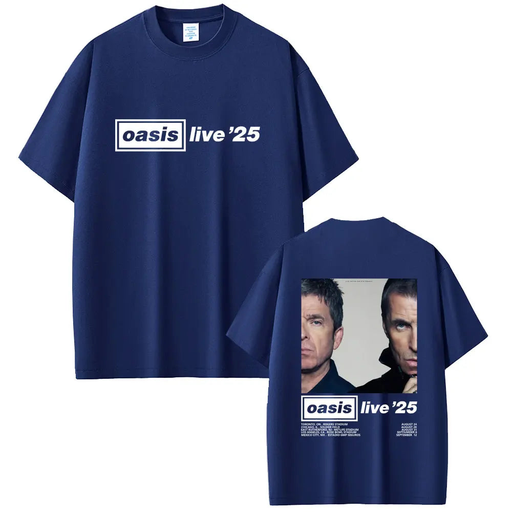 Oasis Live 25 Tour T-shirts Photo Print in the Back Various Colors and Sizes