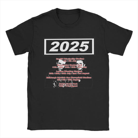 Men Women Graphic Printing O-Oasis Rock Band  Tee T Shirt Cotton Live 25 Tour T-shirts Clothes