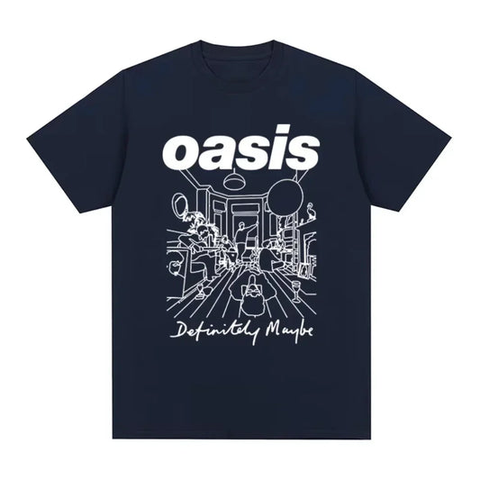Oasi Band Logo Rock Band Vintage Women Print T-shirt Cotton Men T Shirt New Tee Tshirt Womens Tops women clothing