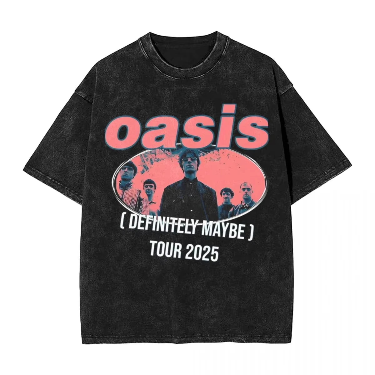 Oasised Definitely Maybe T Shirt Hip Hop Washed Short Sleeve Harajuku T-Shirt Novelty Men Women Top Streetwear Printed Tops Tees