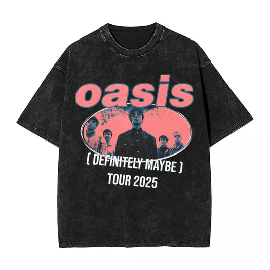 Oasised Definitely Maybe T Shirt Hip Hop Washed Short Sleeve Harajuku T-Shirt Novelty Men Women Top Streetwear Printed Tops Tees