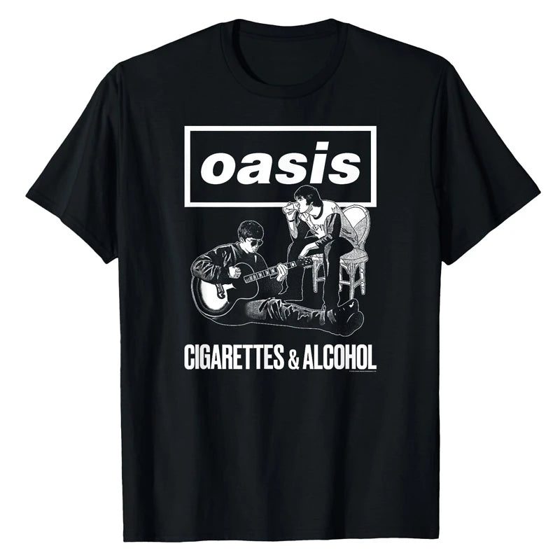 Oasi Band Logo Rock Band Vintage Women Print T-shirt Cotton Men T Shirt New Tee Tshirt Womens Tops women clothing