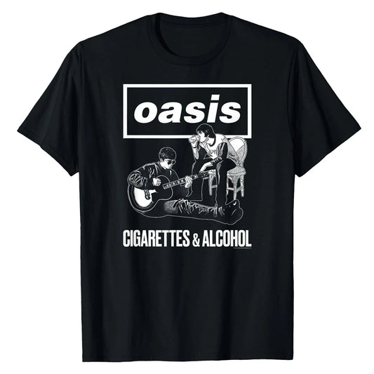Oasi Band Logo Rock Band Vintage Women Print T-shirt Cotton Men T Shirt New Tee Tshirt Womens Tops women clothing