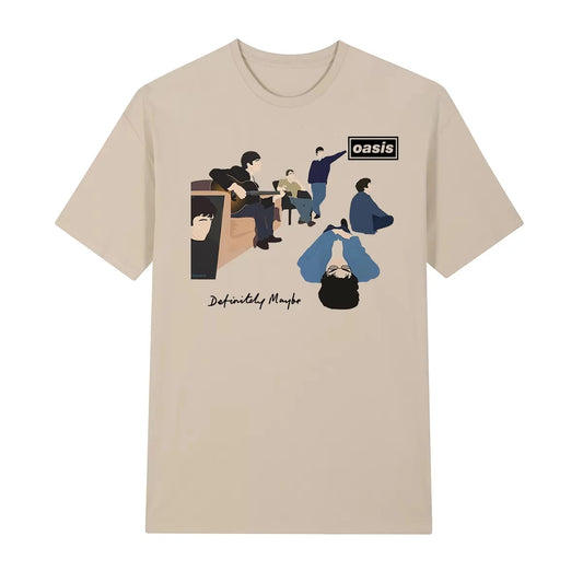 Oasi Live 25 Tour Vintage T-shirt Rock Band Cotton British Music Albums Men T Shirt New Tee Tshirt Womens Tops Oversize Tees