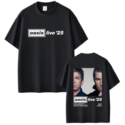 Oasis Live 25 Tour T-shirts Photo Print in the Back Various Colors and Sizes