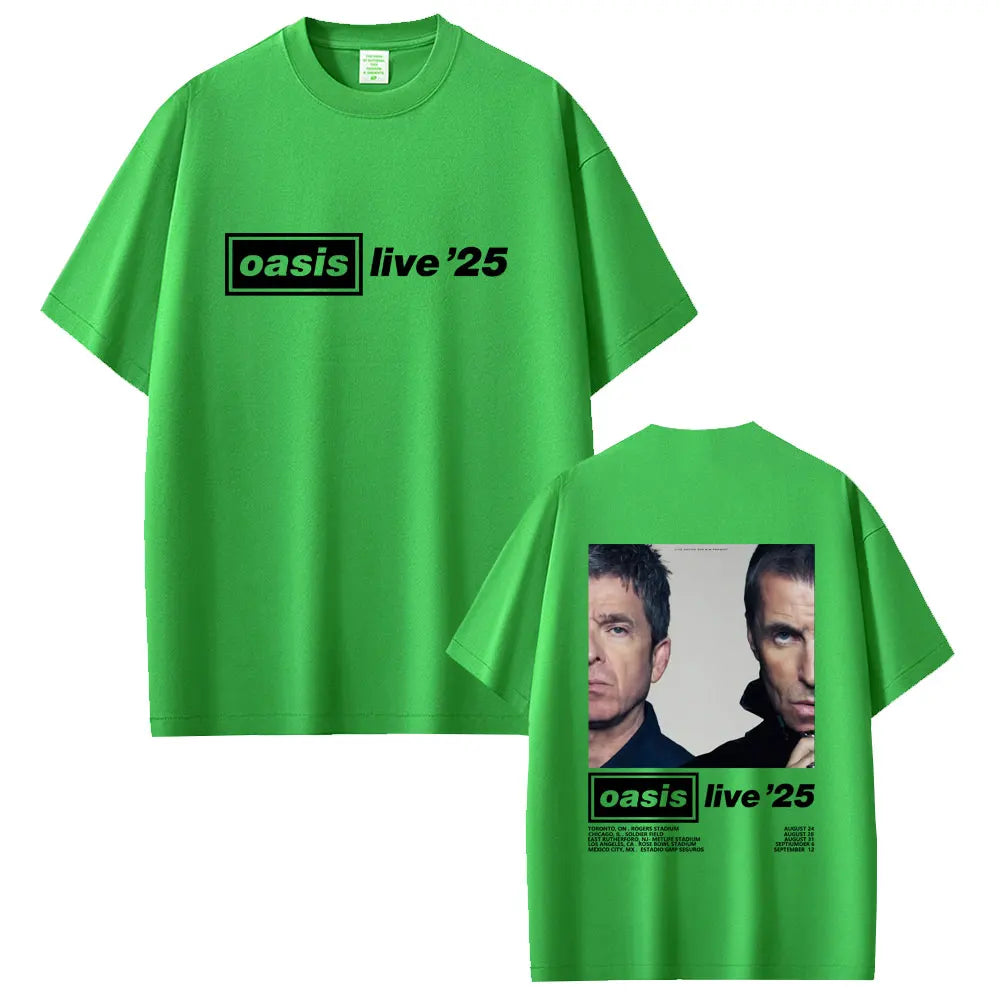 Oasis Live 25 Tour T-shirts Photo Print in the Back Various Colors and Sizes