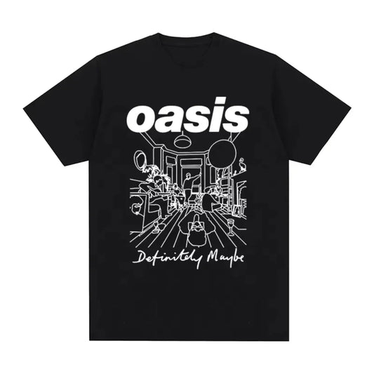 Oasi Band Logo Rock Band Vintage Women Print T-shirt Cotton Men T Shirt New Tee Tshirt Womens Tops women clothing