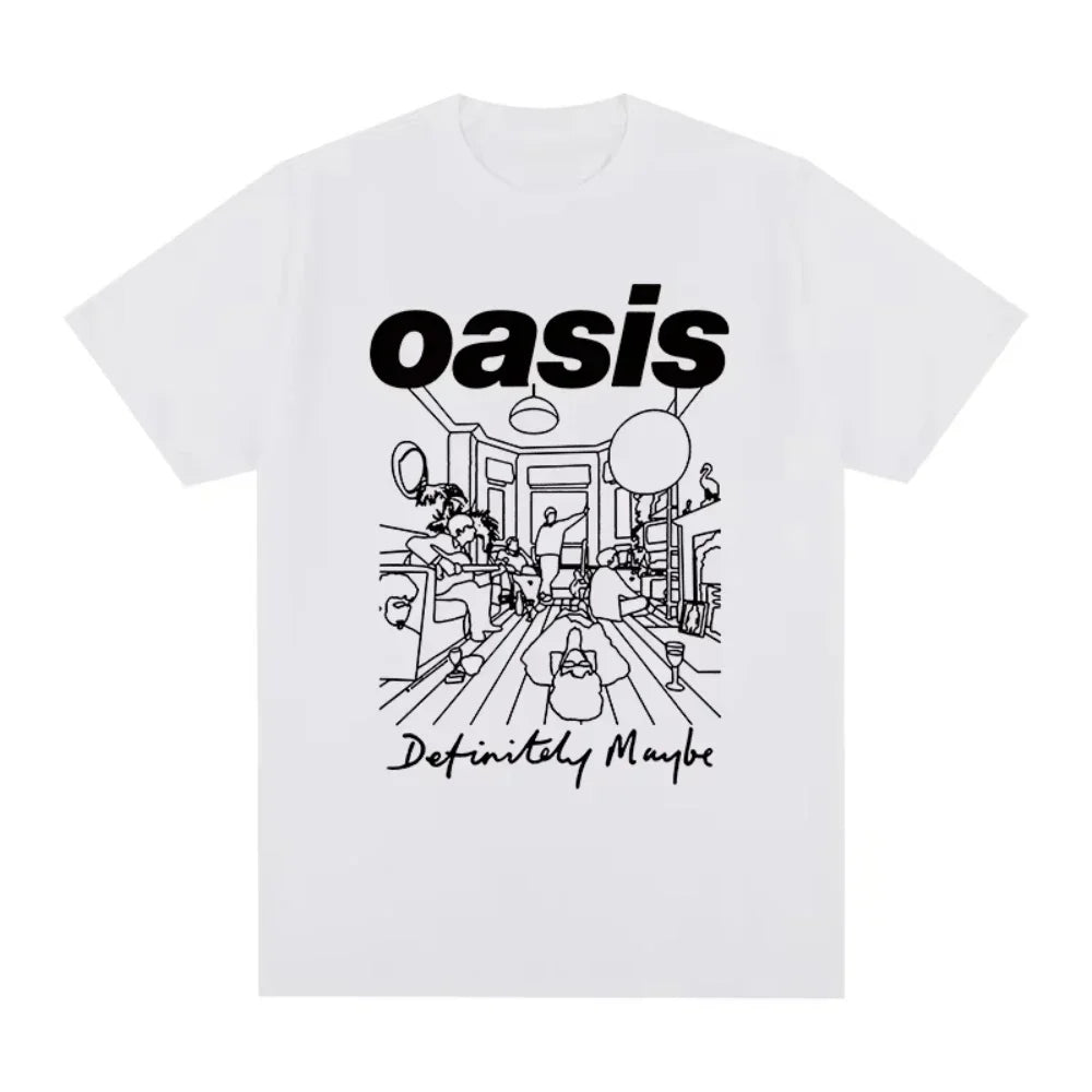 Oasi Band Logo Rock Band Vintage Women Print T-shirt Cotton Men T Shirt New Tee Tshirt Womens Tops women clothing