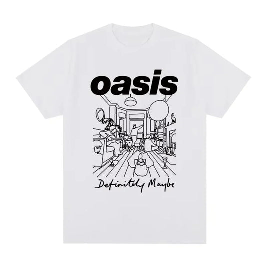 Oasi Band Logo Rock Band Vintage Women Print T-shirt Cotton Men T Shirt New Tee Tshirt Womens Tops women clothing