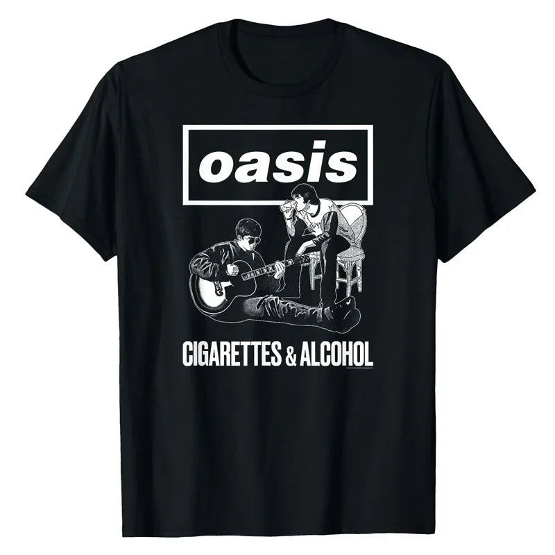 Oasi Band Logo Rock Band Vintage Women Print T-shirt Cotton Men T Shirt New Tee Tshirt Womens Tops women clothing