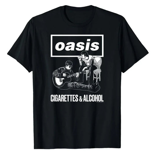 Oasi Band Logo Rock Band Vintage Women Print T-shirt Cotton Men T Shirt New Tee Tshirt Womens Tops women clothing