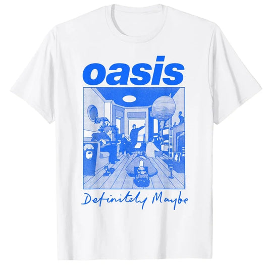Oasi Band Logo Rock Band Vintage Women Print T-shirt Cotton Men T Shirt New Tee Tshirt Womens Tops women clothing